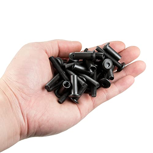 40 Sets Black Furniture Connector Bolts M6x35mm Binding Screws for Wood - color: M6x35mm-Black-D