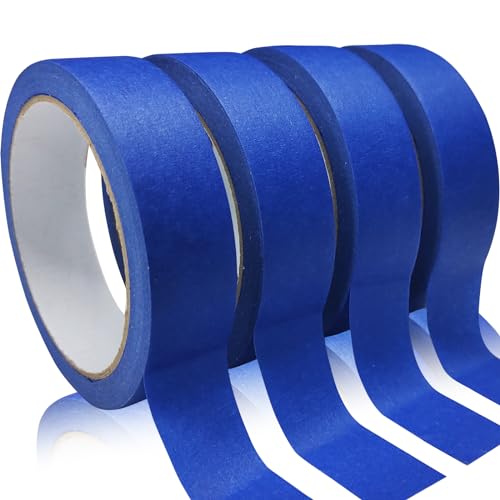 4 Rolls Premium Painters Tape, Blue Tape, Masking Tape, Paint Tape for Multi-Purpose, Painting, Painter's, DIY Crafts Arts (88yd =0.94IN*22yd*4) Decoration Labeling No Residue, Easy Removal - size: 4 Rolls, 0.94IN X 22YD