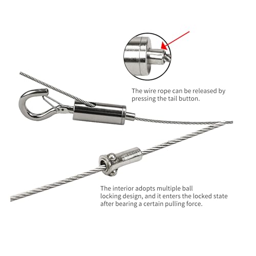 Picture Hanging kit,Mirror Hanging kit Adjustable Heavy Duty with Wire Hardware for Frame Mirror: 78 inch *1/16 50LB 3pack - size: 3 Pack