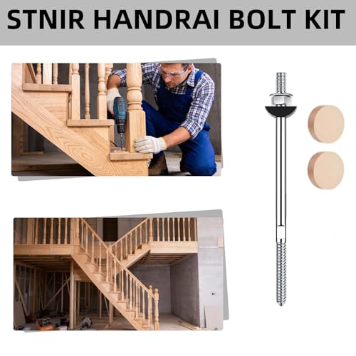2 Set Newel Post Mounting Kit — Heavy-Duty Fastener Anchors Securely to Wood or Concrete Floor, Professional Installation for Residential & Commercial Staircase