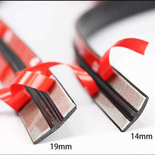 Car Rubber Sealing Strip Torcarvh Car Weather Stripping Protection Door Edge Windshield Adhesive T Shape Sealing Strip Cover Leak Sound Proofing (14mm, 3M) - size: 14mm, 3M