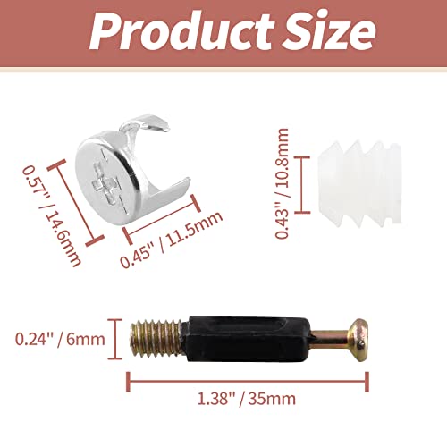Jiozermi 36 Sets 3-in-1 Furniture Connecting Kit - size: A