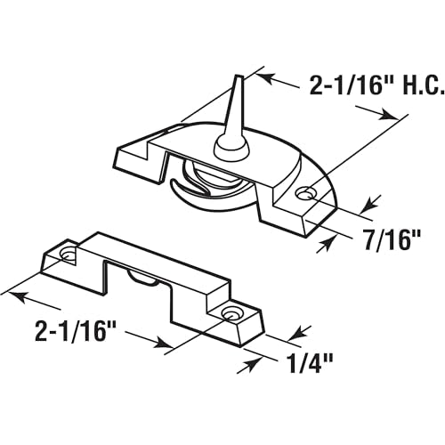 Prime-Line Sash Lock F 2763 2-1/16 In., Diecast Bronze Baked-On Enamel Double Hung Window Lock (Single Pack) - color: Bronze