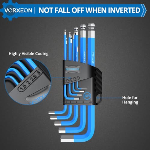 9-Piece Metric Allen Wrench Hex Key Set 1.5 to 10 mm - size: 9PCS Blue Allen Wrench Set