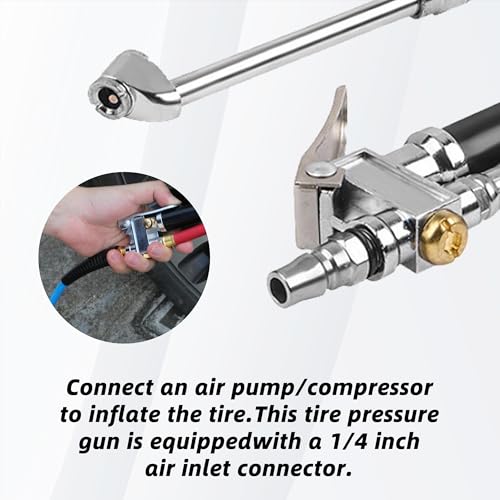 17 Piece 0-200 PSI Tire Inflator and Pressure Gauge Kit