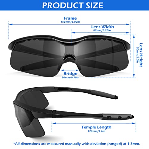 OXG 6 Pack Anti-Fog Safety Glasses, ANSI Z87+ Impact & Scratch Resistant Protective Eyewear for Work, Lab, Construction - color: Grey