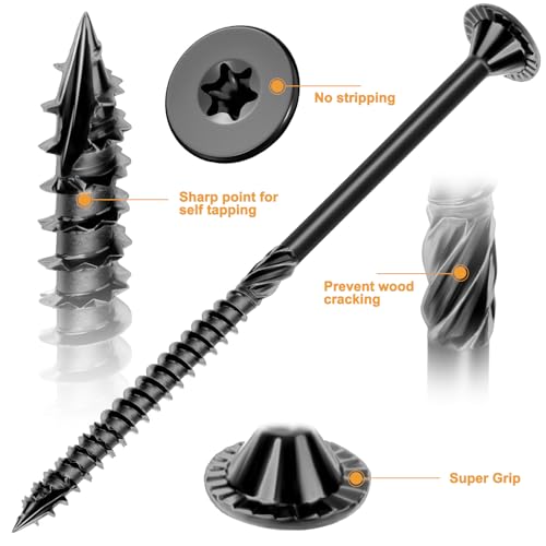 VIGRUE Deck Screws, Wood Screws - Star Drive Decking Screws for Timber, Log, Landscaping Wood, Rust-Resistant, Easy to Install, DIY Projector & Wood Working (50PCS #14X4-1/2) - style: 50PCS #14X4-1/2 deck screws