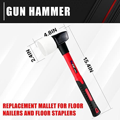 C&T White Rubber Flooring Mallet with Replaceable Head,Non-Marring Head, Fiberglass Handle, 1 Replacement head - style: Fiberglass+1 Replacement head