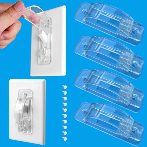 4 Pack Toggle Light Switch Cover Guard, Baby Proof, Clear - size: 4 pack / clear