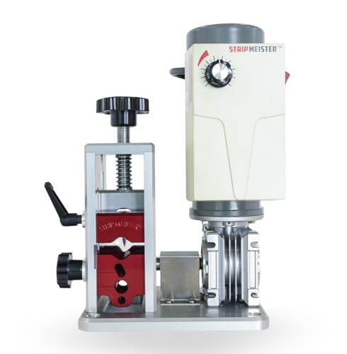 StripMeister E500 Pro Electric Automatic Wire Stripping Machine, Copper Wire Stripper Up To 1.25 inch Diameter, Ultra Grip Feeders, High Torque Variable Speed DC Motor, Fine 0.004 in Adjustment