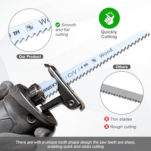 8PCS Reciprocating Saw Blades for Wood Pruning and Carbide Metal Blade