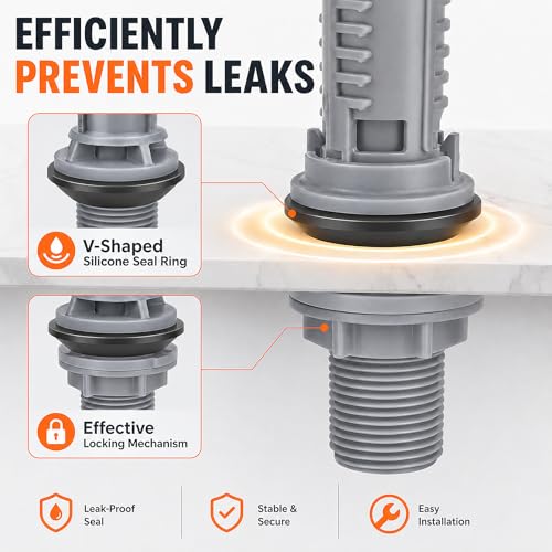 Toilet Fill Valve Replacement Kit, Adjustable 8"–13" Toilet Tank Fill Valve, Standard 7/8" Inlet Toilet Repair Kit Inside Tank, Quiet Refill Water, Easy DIY Fix for No Fill or Slow Filling Toilets