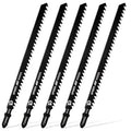 5 Pcs T344D Long Jigsaw Blade, 6 Inch T Shank Jigsaw Blades Jig Saw Blade Set for Quick Cutting Wood Hardwood Metal Plywood Black