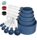 Measuring Cups & Spoons Set, Stackable Cups and Spoons - color: Blue