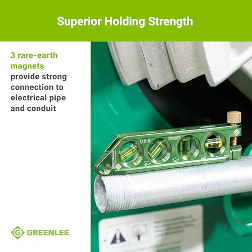 Greenlee L77 Mini Magnetic Bubble Level with Conduit Bending Offset Aid