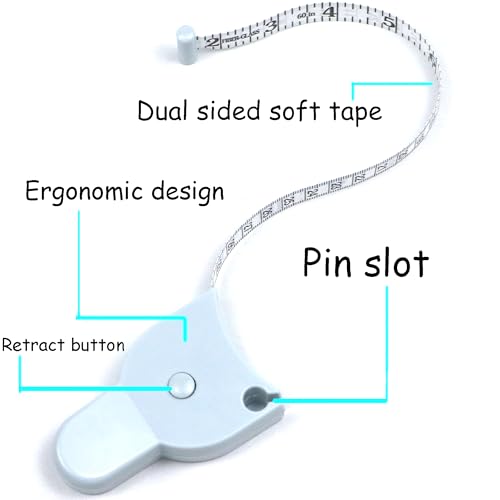 Measuring Tape for Body Measurements, Blue, 60 Inch - color: blue
