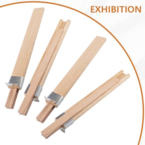 4 Pack Wooden Drawer Slides Bottom Mount Classic Center Guide Track with Metal Slide Glides Traditional Wood Drawer Rails for Dresser Replacement(16 Inches)