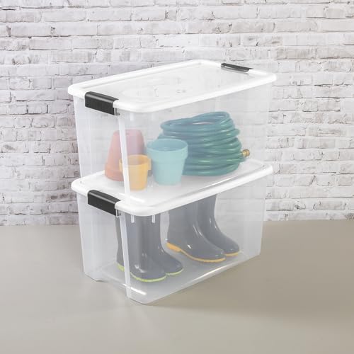 Sterilite Ultra Latch Box with Lids for Home and Office, 70 Quart, 8-Pack - size: 70 Quart