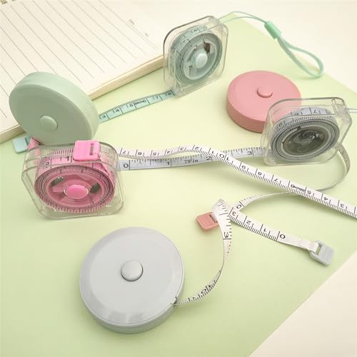 6 Pcs Soft Retractable Tape Measure 200 CM/79 in Measuring Tape Dual Sided for Body Fabric Sewing Tailor Cloth Measurements Measuring Tape Weight Loss