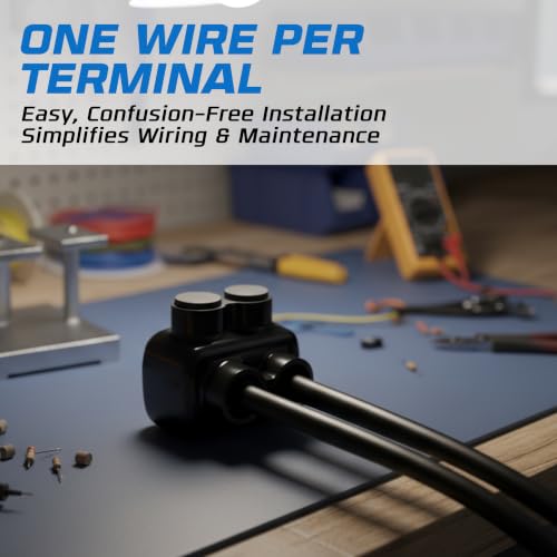 OHLECTRIC Insulated Wire Connector 2 Port Dual Side Entry for 2-14 Wire Range Lugs with 7/32 Hex Screw, Pre-Filled with Oxide Inhibitor - Wire Connectors, Electrical Connectors, Wire Tap