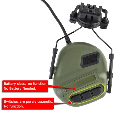 ATAIRSOFT Tactical Airsoft Headset with Microphone Waterproof Hunting Shooting Headphones Earmuff No Noise Reduction Function - color: Od