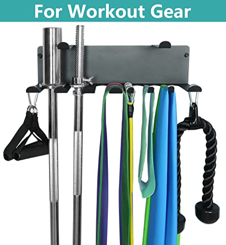 Multi-Purpose Gym Equipment Storage Rack Resistance Bands Storage Hanger Barbell Rack Heavy Duty Gym Rack for Exercise Bands, Lifting Belts and Jump Ropes - color: Double Layer Black