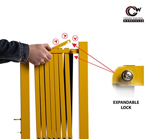 Trafford Industrial Expandable Metal Barricade, 11-Ft Yellow/Black Gate - size: 11 feet, Yellow and Black