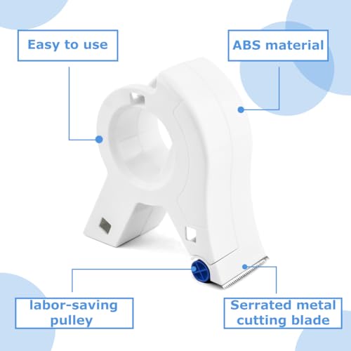 Masking Paint Tape Dispenser, Portable Paint Tape Applicator for Trim, Easy to Grip Rounded Handles and Accurate Tape Application, Saves Time Compact Design for On The Go Usage(White)