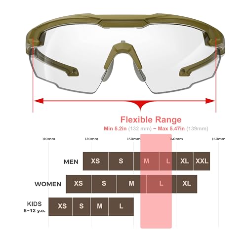 HTS HUNTERSKY Ballistic Tactical Shooting Glasses ANSI Z87+ UV400 Protective Eyewear - color: S57green Af Clear Lens