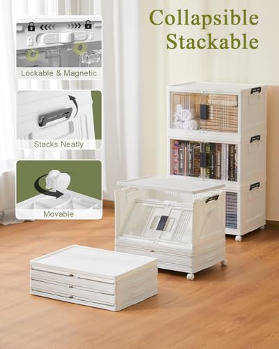 OlarHike 144QT Storage Bins with Lids for Closets, Office, Dorm, 3 Pack - size: 48QT-White
