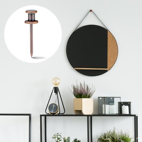 Watersay 50 Pcs Double Headed Picture Hanging Nails, Red Bronze, Gongzi - color: Red Bronze, style: Gongzi