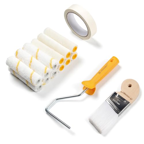 VOOMEY 4 Inch Mini Paint Roller Set, Microfiber & Mohair Rollers - size: 4inch 15pcs