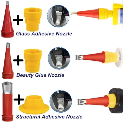 Caulking Kit Chalking Nozzles Tips Caulk Finisher Kit with Connection Bases Replacement 32 Pieces