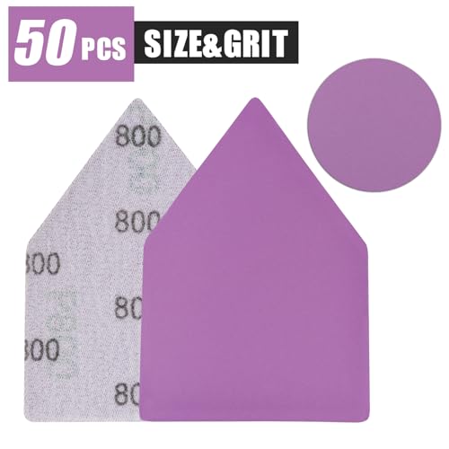 800 Grit Sandpaper, Triangle Sanding Sheets, Fits Milwaukee M12 Fuel Sander - style: 800 Grit