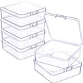 Jetec 6 Pieces Small Clear Plastic Storage Box, 2.9 x 2.9 x 1 Inch - size: 2.9 x 2.9 x 1 Inch