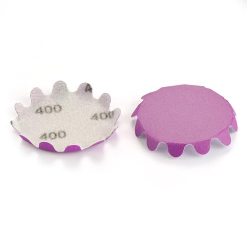 MAXMAN 2"Sanding Discs, 400 Grit Flex Edge Sandpaper, for Drill/Bowl Sander | 50Pcs Wet/Dry Sand Paper, Hook and Loop Sanding Discs, Wavy Sand Paper, for Drill Sanding Attachments, Edge Sanding Tools - style: 400 Grit