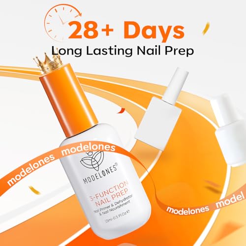 modelones Nail Dehydrator and Primer, 3-in-One HEMA-Free Nourishing Prep - color: Nail Dehydrator and Primer Clear