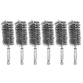 HARFINGTON 6Pcs Stainless Steel Bore Brush 25mm Dia 4" Long Cleaning Twisted Wire Brush with Handle 1/4" Hex Shank for Tubes, Ports, Bearings - size: 25mm