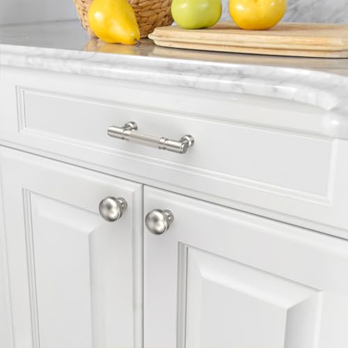 Asidrama 10 Pack 3 Inch(76mm) Brushed Satin Nickel Cabinet Pulls Knurled Kitchen Handles, Cabinet Pulls Kitchen Hardware for Cupboard Drawer Pull - color: Brushed Satin Nickel, size: 3" Hole Center, style: 10 Pack