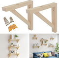 OVOV 2 Pack Wall Mount Wooden Shelf Brackets Triangle 7 Inch - color: Wood, size: 7 Inch
