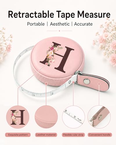Maicican Retractable Tape Measure, Pink Leather Sewing Measuring Tape, H - color: Tape Measure-Pink H