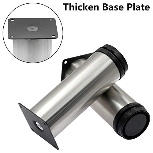4 Pack Furniture Leg Set, 2" Dia 6" H Adjustable - size: 6 Inch