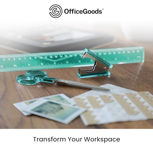 OfficeGoods 3-Piece Acrylic Desk Set, Green with Silver Metal - color: Green