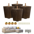 Yes4All 4" Square Wooden Furniture Legs, Adjustable Levelers, Brown, 4PCS - color: Square Brown, size: 4 inch