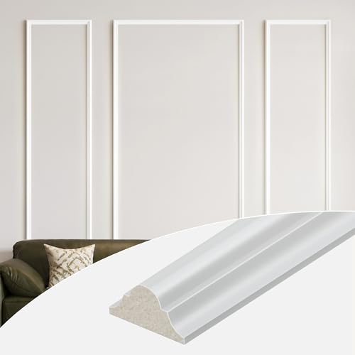 SMARTSTANDARD Precut Wall Molding Kit, Ready to Assemble, 3 Frames, Style2 - color: White: 3 Frames, Style2