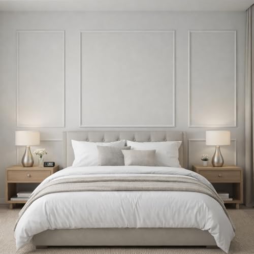 Pangda 3set Peel and Stick Wall Molding Kit 3D Premade, 23x56in+48x56in - size: 23x56in+48x56in