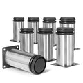 4 Inch Metal Furniture Legs Stainless Steel Adjustable Legs Silver Table Legs Round Cabinet Legs for Coffee Table Cabinet Desk Sofa Shelves, Pack of 8 - color: Silver, size: 4"