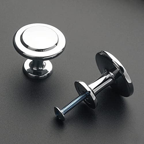 KOOFIZO 20 Pack Polished Chrome Cabinet Knobs Pull Round Single Hole 1960 - color: Polished Chrome, size: Knob 1 - 20Pcs, style: Round
