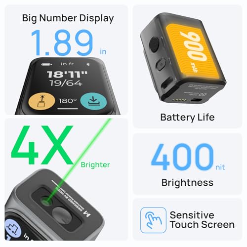 HOZO M-Cube Green-Beam Laser Measuring Tool, 164ft/50m, ±1/16 inch Accuracy, Small Size, High-Visibility Real Green Beam for Outdoor, Area/Volume/Pythagorean, LCD Display, Bluetooth App, Rechargeable - style: 00 Green Laser Measure