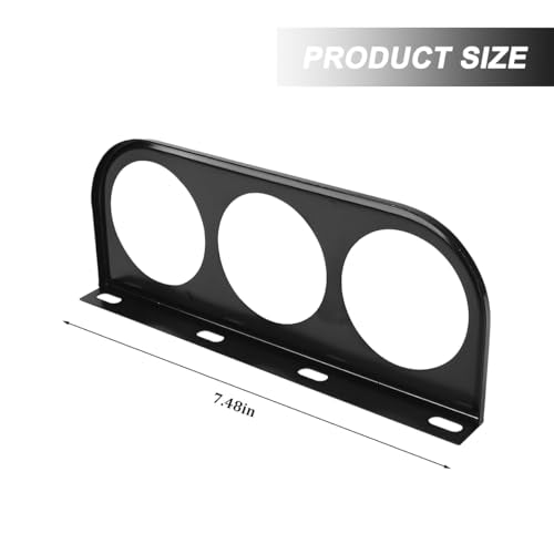 Zpana Car Three Hole Gauge Mounting Panel, 2 Inch Vehicle Dashboard Gauge Pillar Mounting Bracket Pod, Automotive Dash Instrument Holder Replacement, Universal for SUV Automobile Truck - size: Three Hole